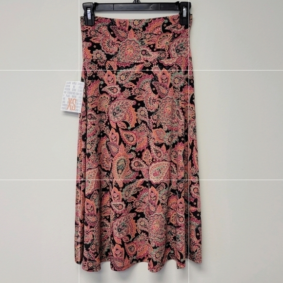 Lularoe Azure stripe A-line Skirt Pink Paisley XS - Picture 8 of 8